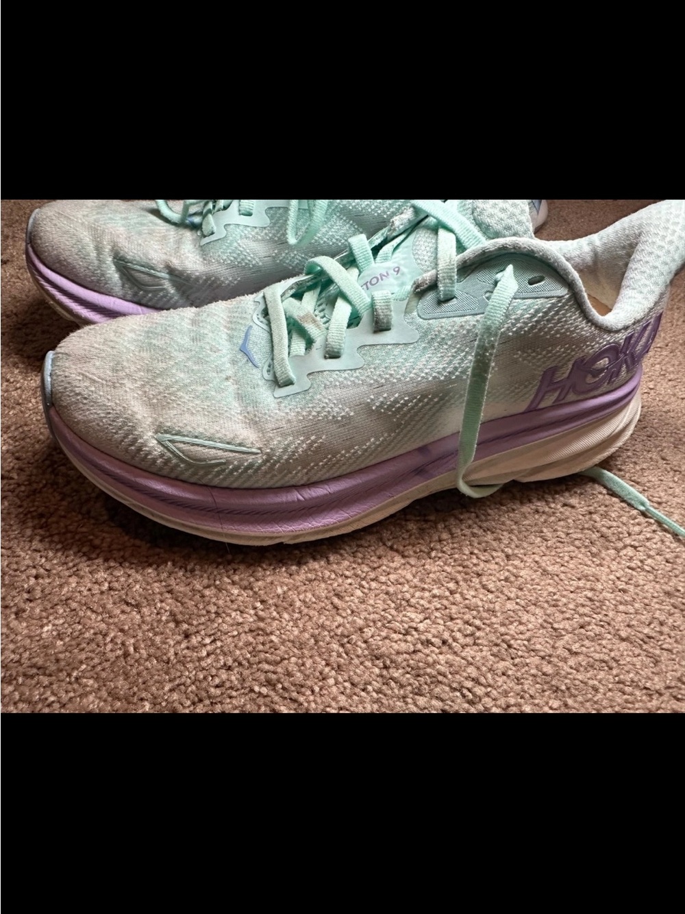 Hoka Mint Green & Lavender Women's Running Sneakers